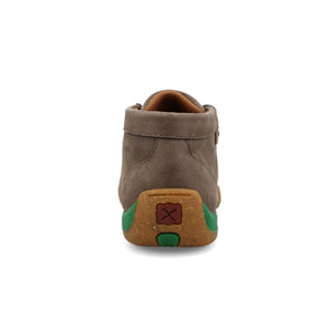 TWISTED X BOOTS Shoes Twisted X Kids Deep Taupe & Kelly Green Chukka Driving Moc Shoe YDM0055