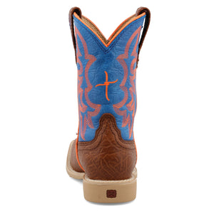 Twisted X Boots Twisted X Kids Cognac Bullhide & Neon Blue Hooey Western Boot CHY0001