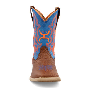 Twisted X Boots Twisted X Kids Cognac Bullhide & Neon Blue Hooey Western Boot CHY0001