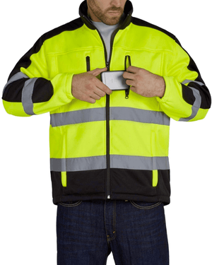 Utility Pro Wear Men's Sweatshirt UHV427 HiVis Full Zip Soft Shell Jacket