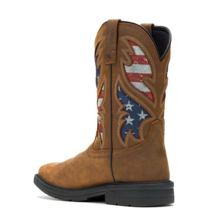 WOLVERINE Boots Wolverine Men's Rancher Flag Steel-Toe Wellington Work Boot W241183