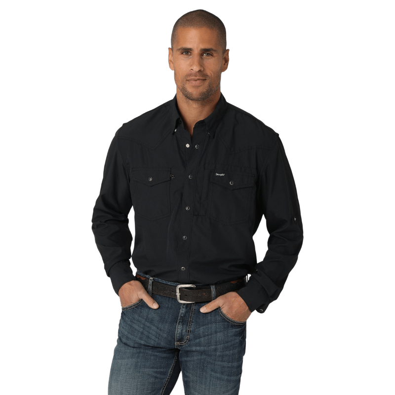 Wrangler Men's Slub Denim Long Sleeve Work Shirt - Country Outfitter