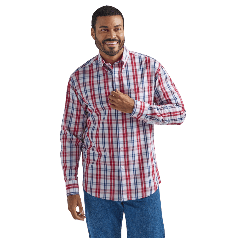 White Plaid Flannel - Mens Long-Sleeve