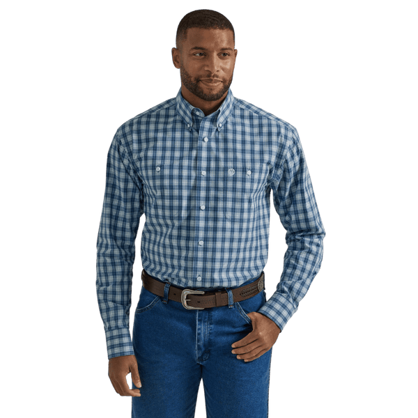 Wrangler Men's George Strait Plaid Button Down Long Sleeve Shirt 11231 -  Russell's Western Wear, Inc.