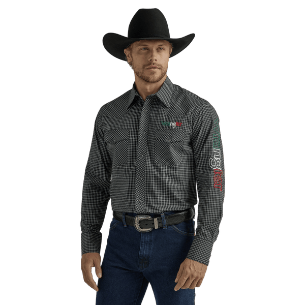 Wrangler Men's Mexico Logo Black Long Sleeve Western Snap Shirt 112317 -  Russell's Western Wear, Inc.