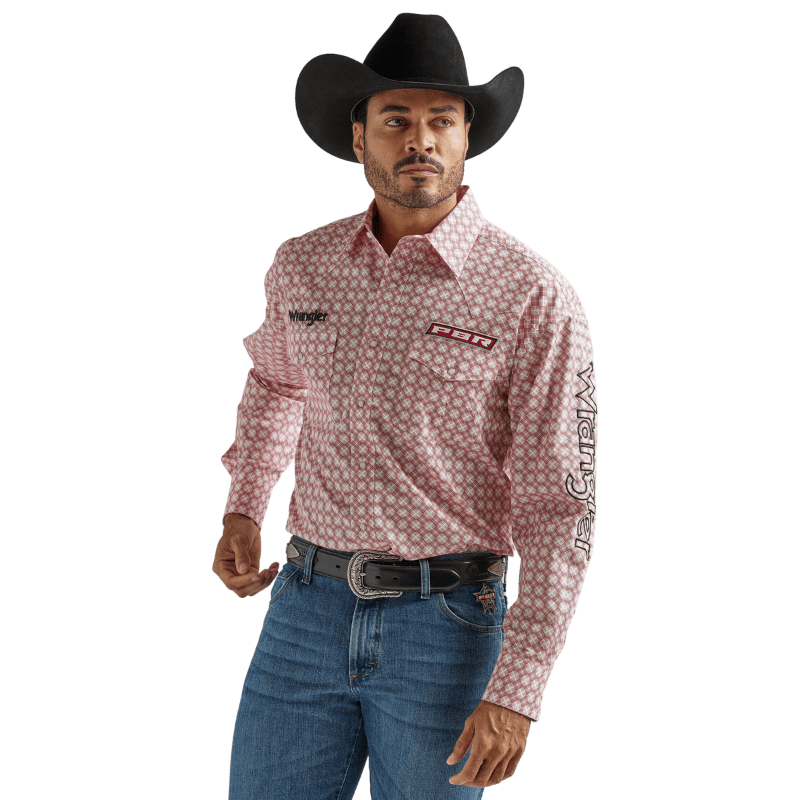 Wrangler Men's Silver Edition Copper Print Long Sleeve Western Shirt  112324690