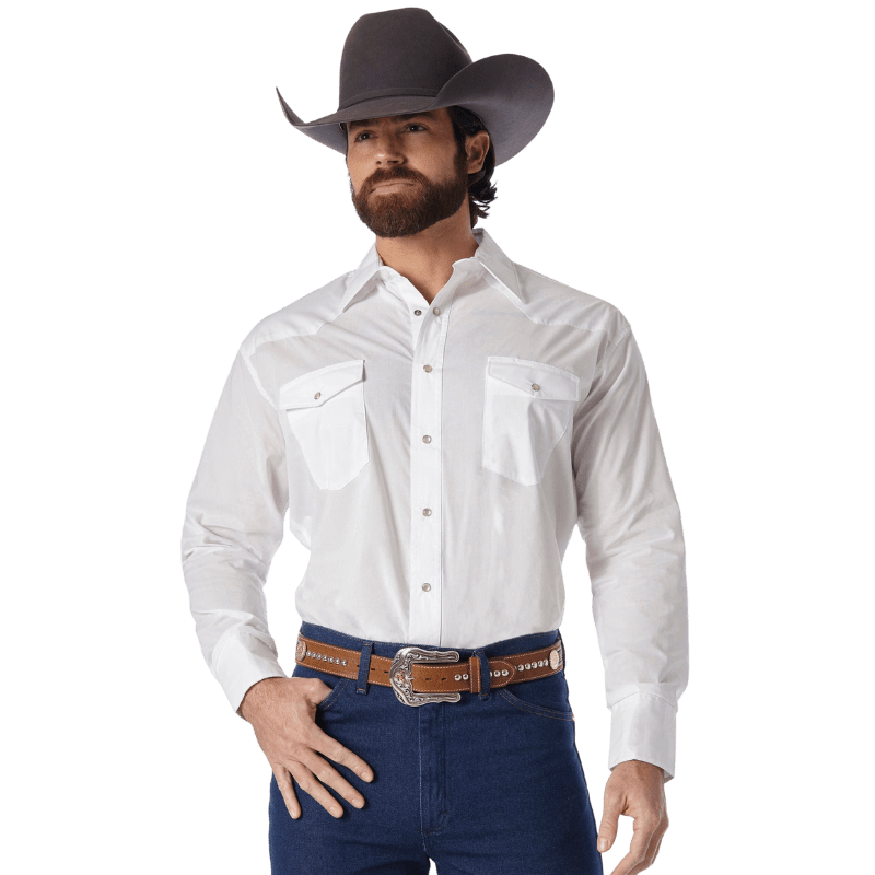 Wrangler Men's Classic Fit Black Performance Long Sleeve Western Shirt -  Russell's Western Wear, Inc.