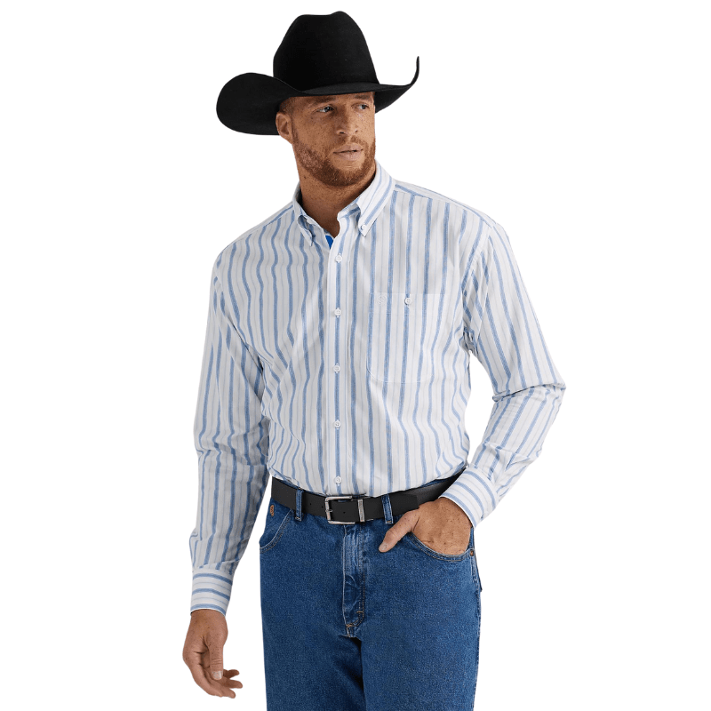 Wrangler Men's George Strait Smoky Stripes Long Sleeve Button Down Shirt  112344872