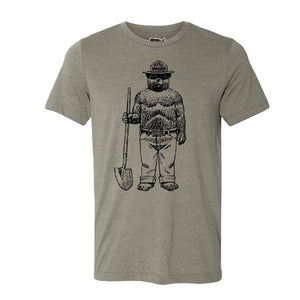 WYR Shirts XS / Olive w/ Shovel WYR Smokey Bear Shovel Crewneck Tee (Unisex)