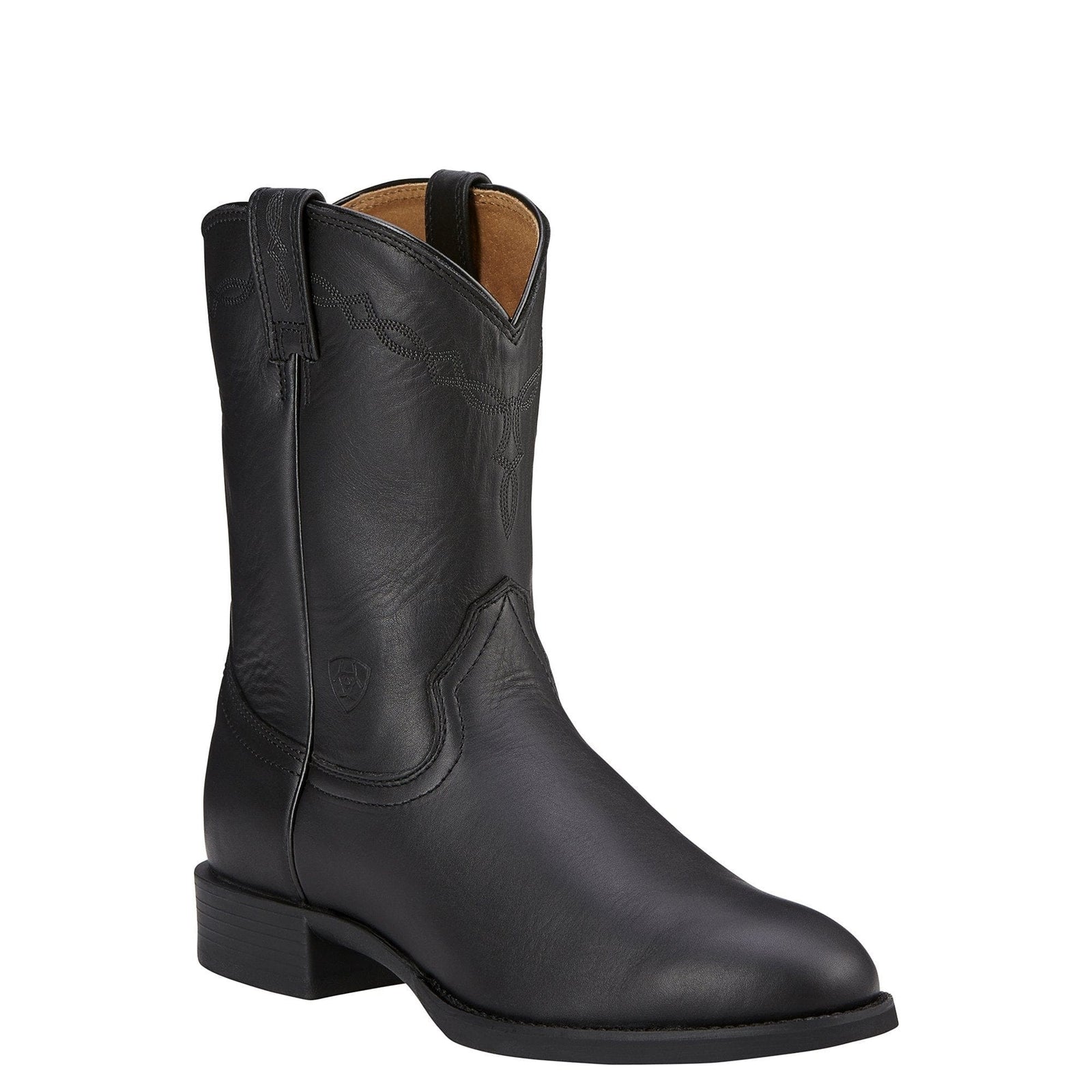 Ariat Women's Heritage Black Deertan R Toe Western Cowgirl Boots