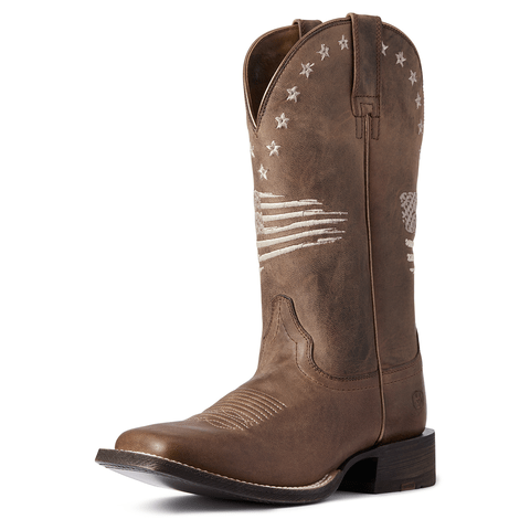 Ariat Women’s Circuit Patriot Weathered Tan Square Toe Western Boots  10038388