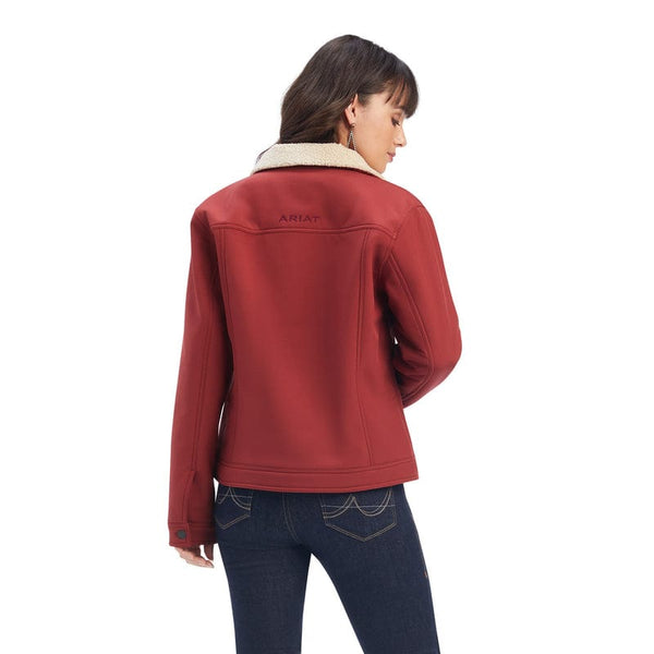 A1 FASHION GOODS Womens Red Suede Trucker Jacket American Western