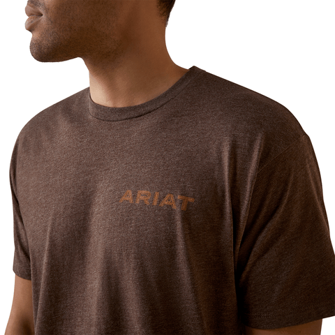 Ariat Oatmeal Heather USA Bronco Men's T-Shirt 10047588 - Size XL