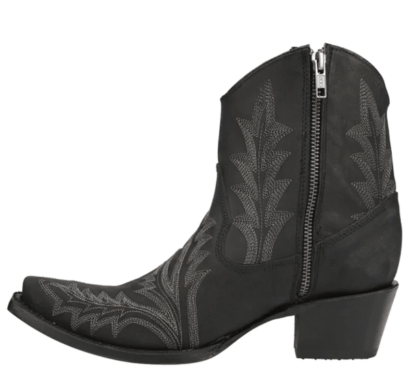 Circle G Women's Black Embroidery Zipper Ankle Western Booties L5701