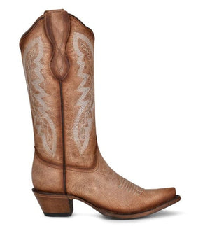 CIRCLE G BOOTS Boots Circle G Women's Brown Embroidery and Studs Western Boots L2041