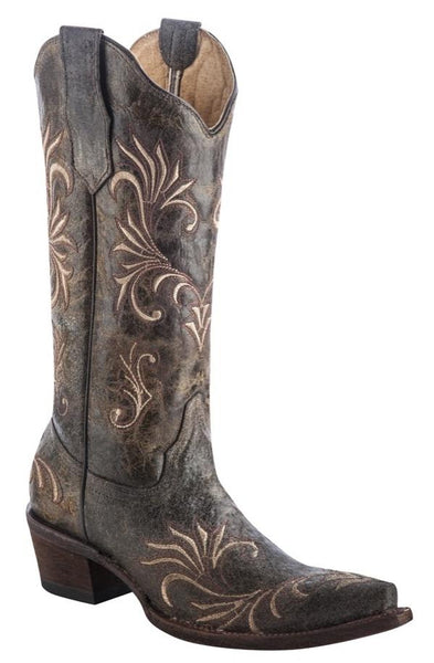 Corral Women's Circle G Distressed Green Filigree Cowgirl Boots L5133