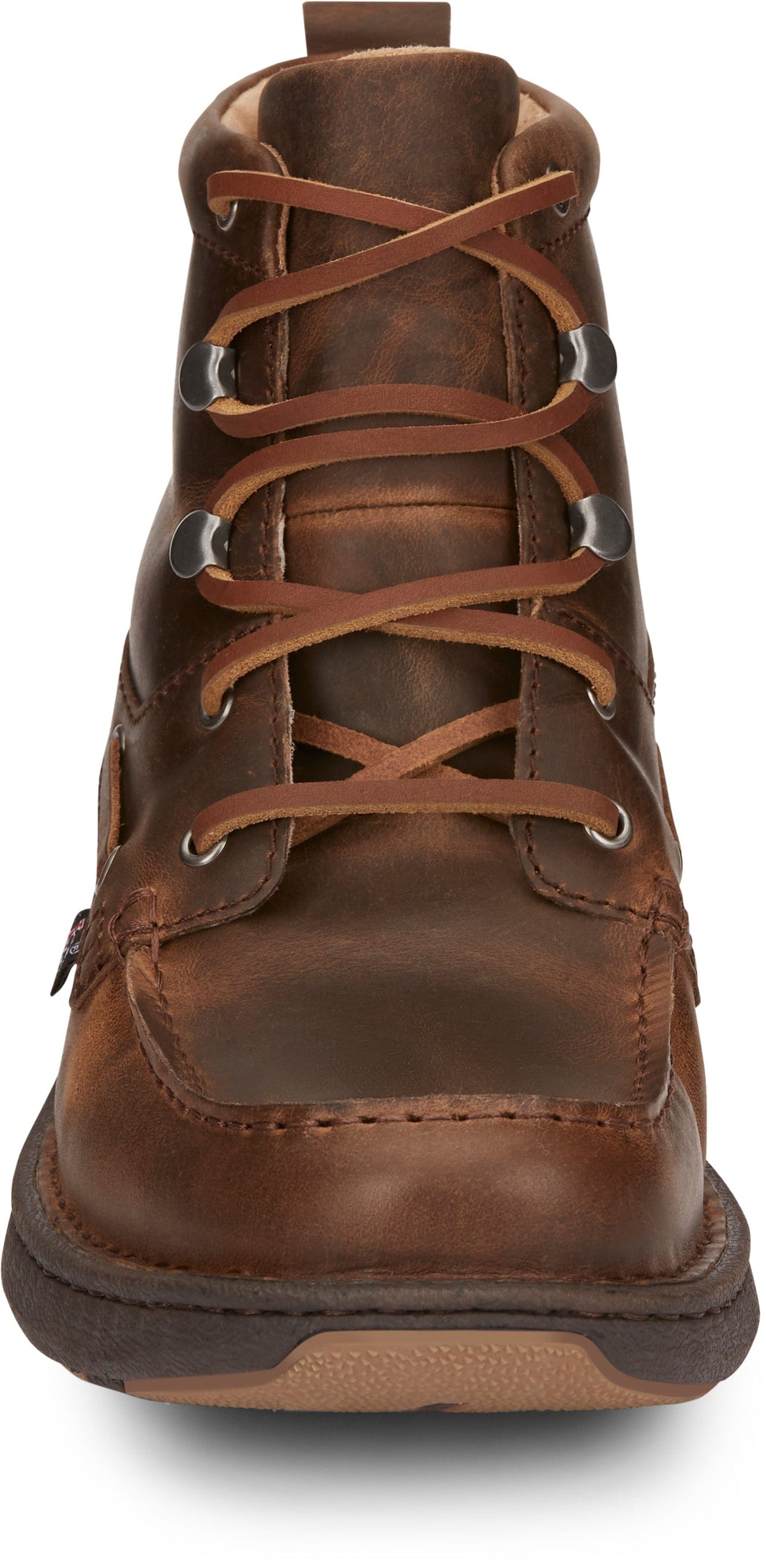 Justin Men s Mocc Toe Brown Lacer Shoes JM450 Russell s Western Wear Inc