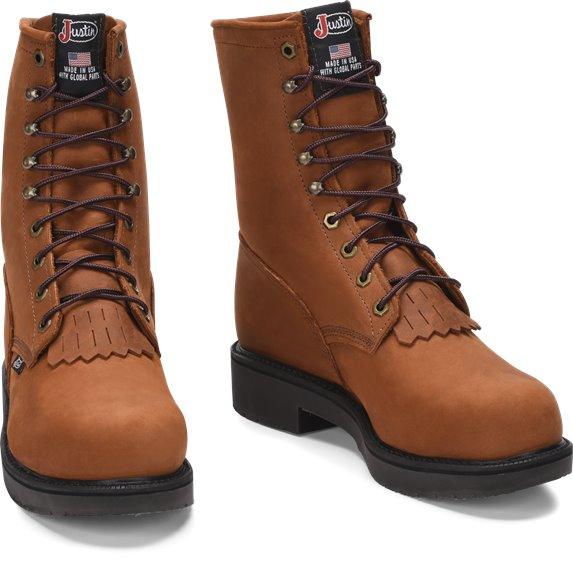 Justin lace up hot sale steel toe