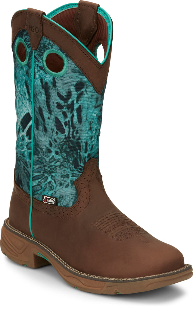 Justin Women's Stampede Rush Brown Square Toe Waterproof