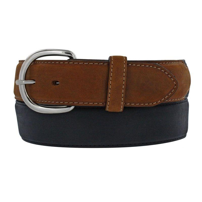 Justin Men's Black & Brown Leather Belt 53700 - Russell's Western