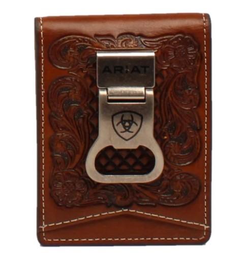 M&F WESTERN Wallet Ariat Men's Floral Embossed Bifold Money Clip Wallet A3544408