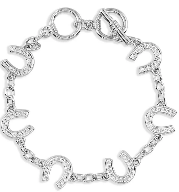 Montana Silversmiths Crystal Clear Lucky Horseshoe Link Bracelet BC620