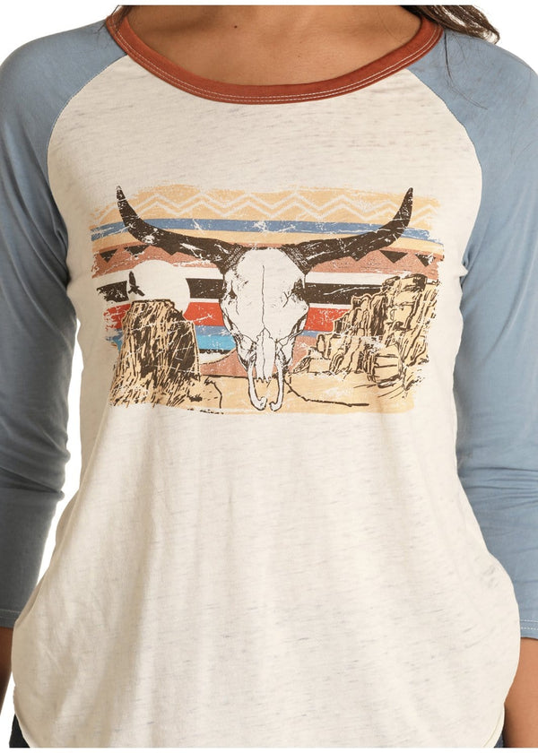 Rock & Roll Cowgirl Children's Rainbow Baseball T-Shirt