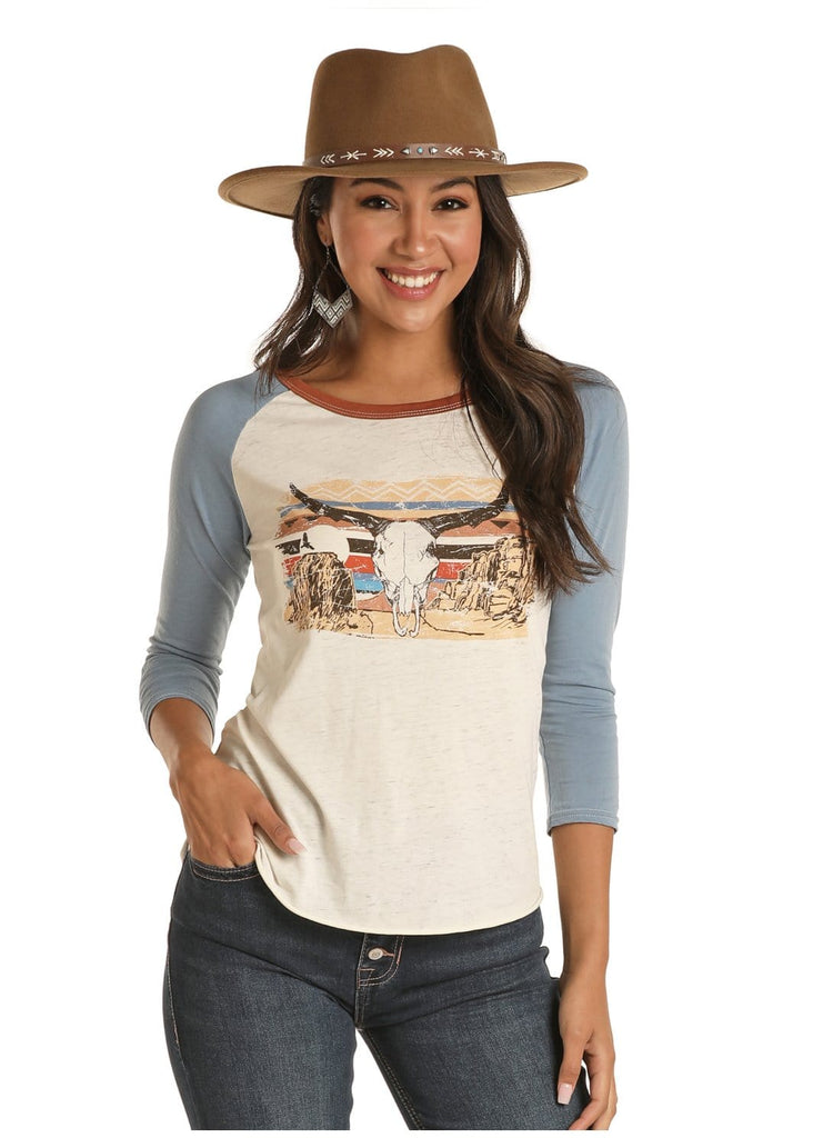 Rock & Roll Cowgirl Children's Rainbow Baseball T-Shirt