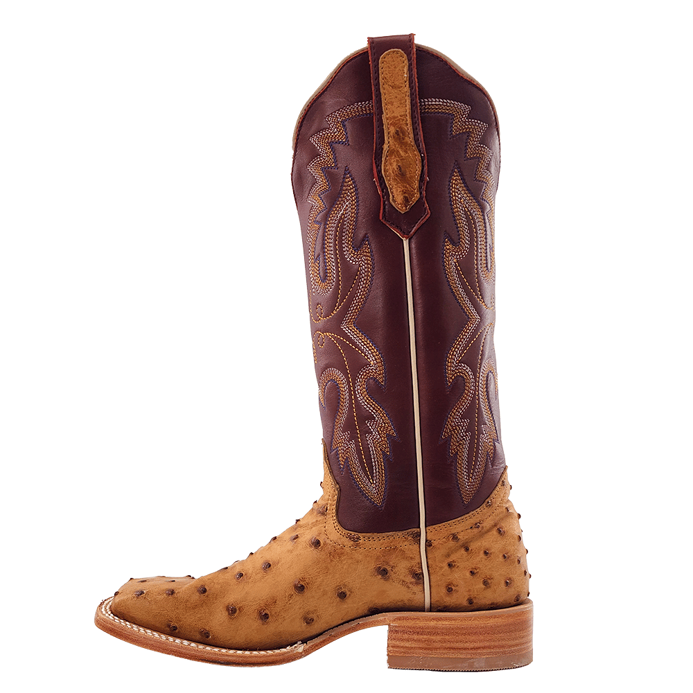R. Watson Women s Saddle Bruciato Full Quill Ostrich Exotic Western Bo Russell s Western Wear Inc