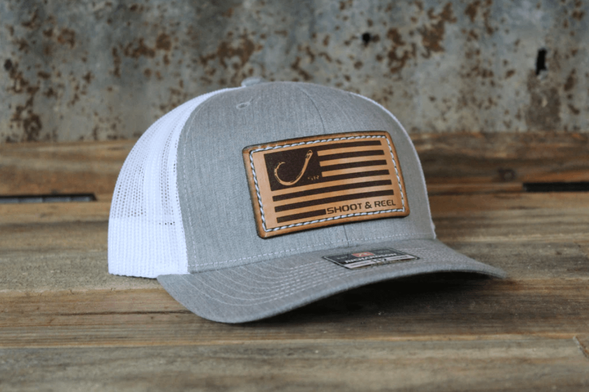 SHOOT & REEL, LLC Hats Shoot & Reel Men's American Flag Heather Grey/White Patch Ball Cap