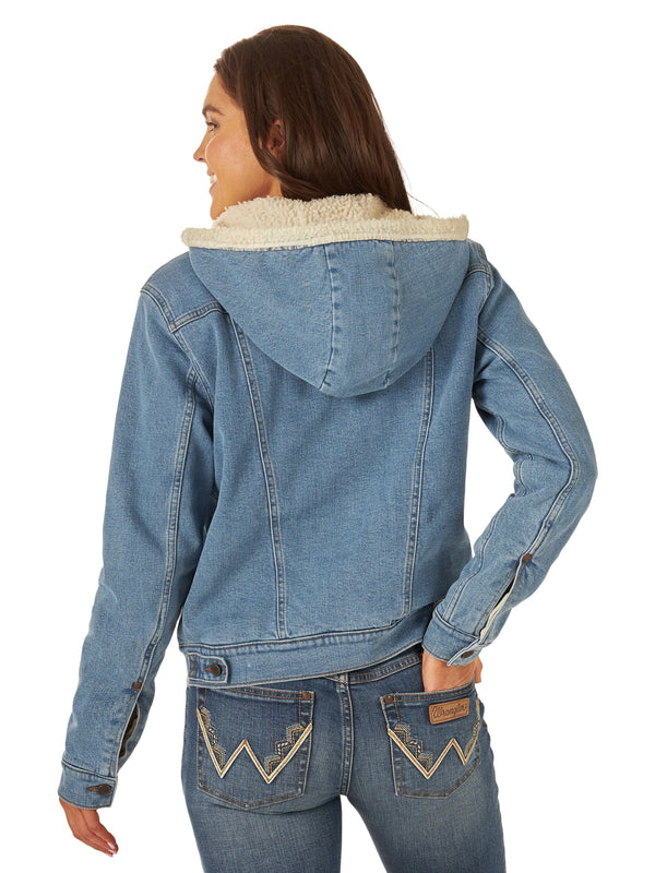 Wrangler Women's Retro Sherpa Lined Western Denim Jacket, L - 112317322