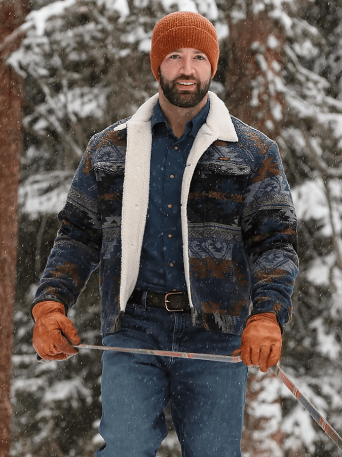 Men's Sherpa Fleece Lined Denim Jacket Trucker Jacket Winter Jean Jacket  Cowboy Coat