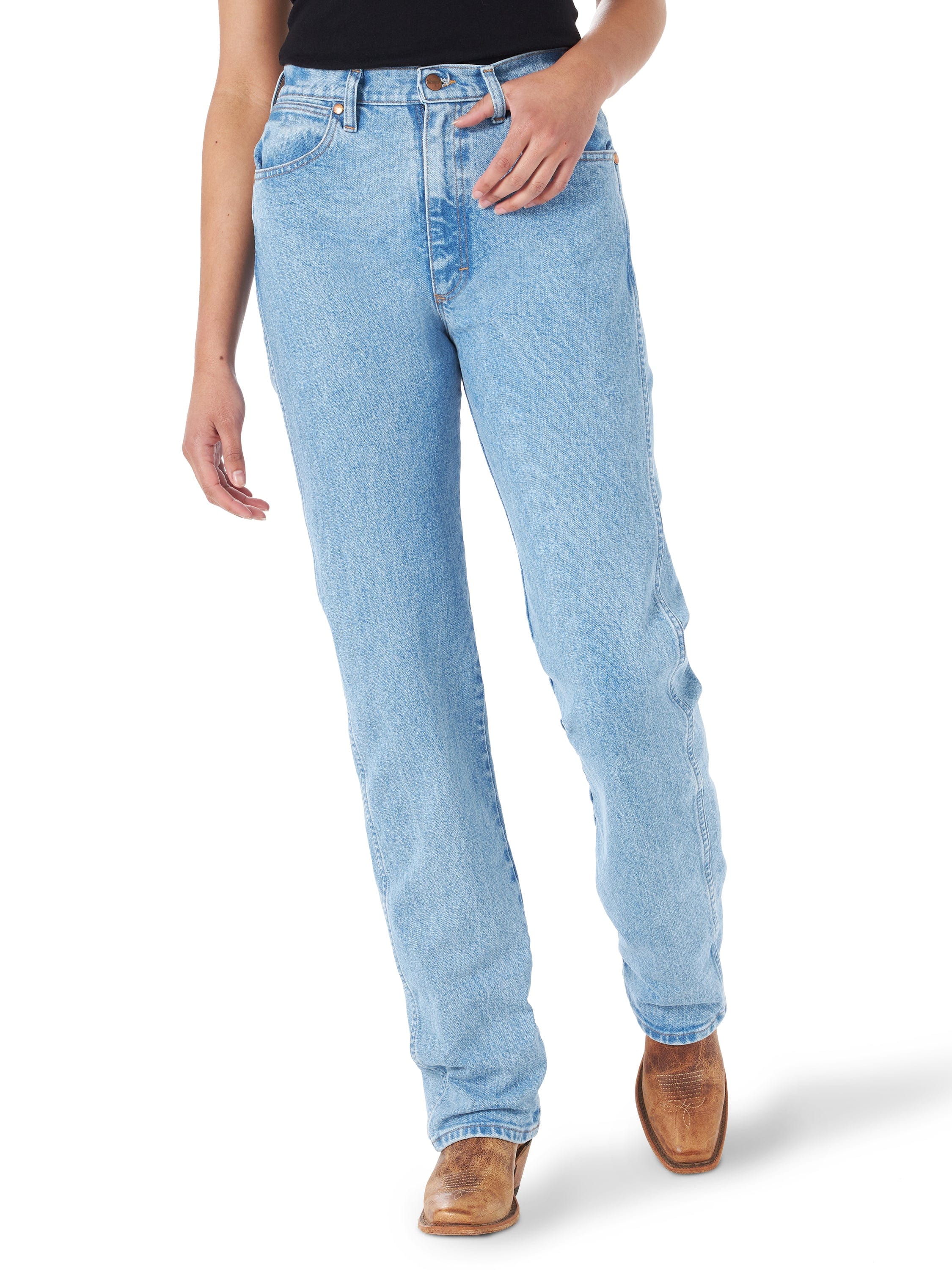 Wrangler Women's Cowgirl Cut Slim Fit High Rise Stretch Jean