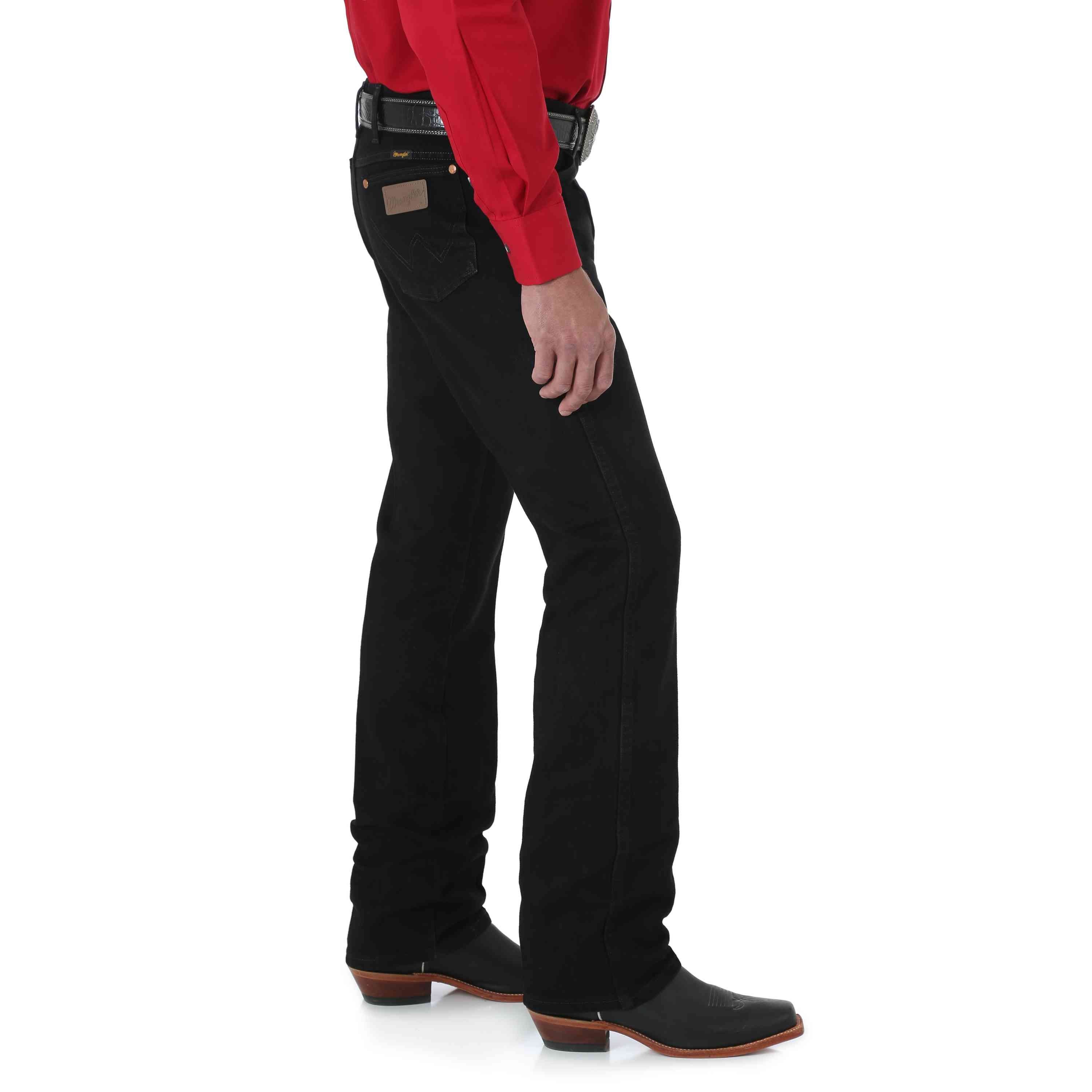 Wrangler Men's Cowboy Cut Active Flex Slim Fit Jean, Black, 34W x