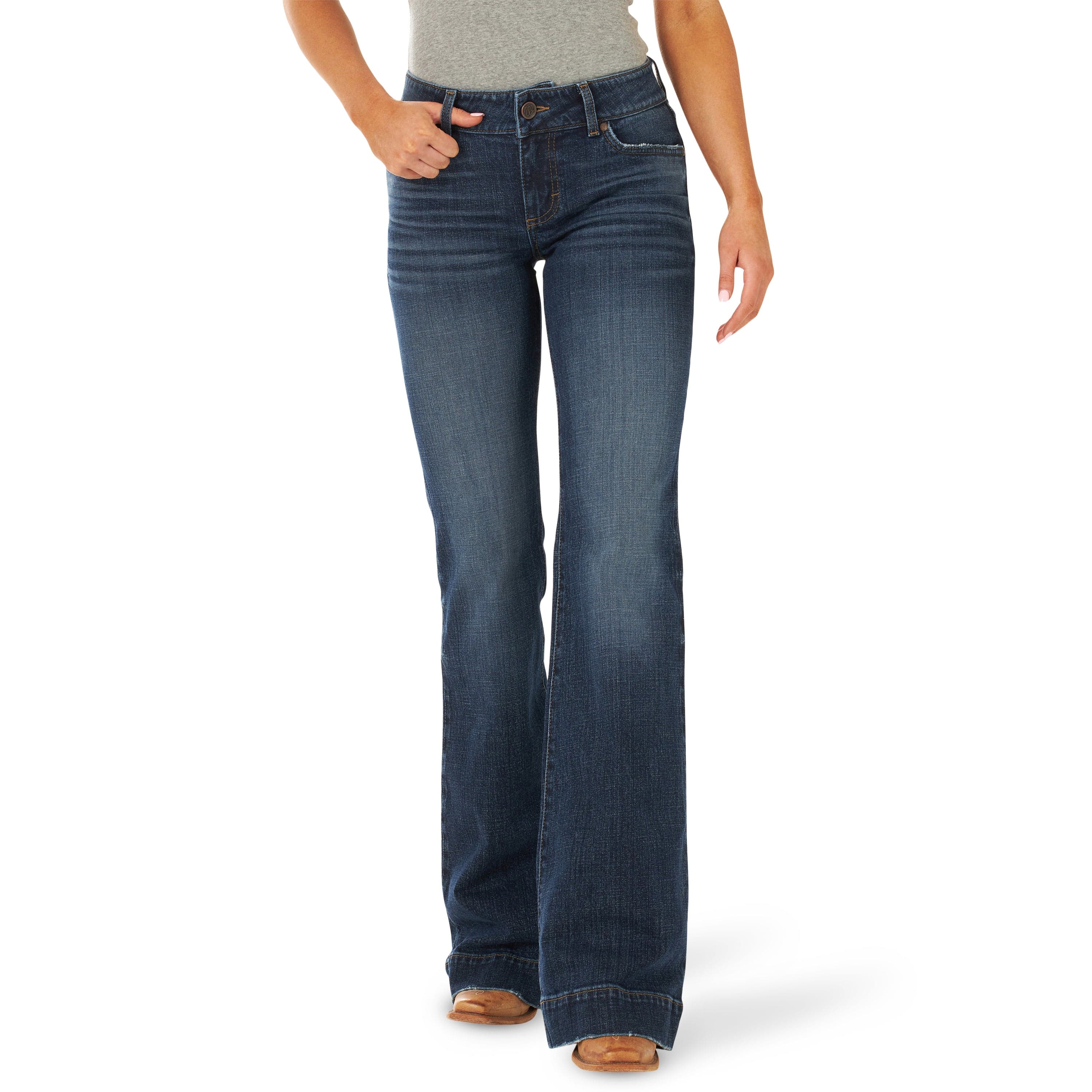 Ariat Women's Jeans - Trouser Mid Rise Stretch Lucy Wide Leg - Billy's  Western Wear